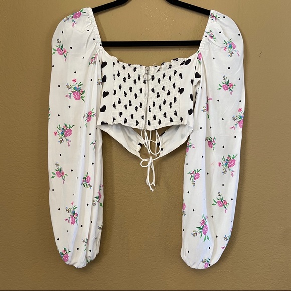 For Love & Lemons Lucia Set Floral Heart XS/S NWT - Picture 8 of 16